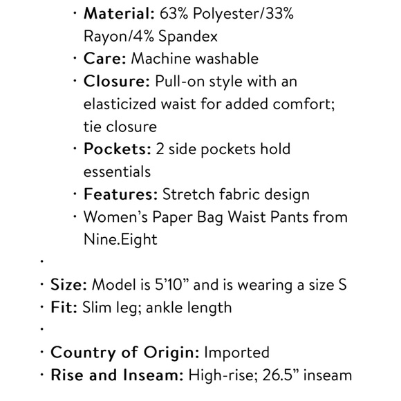 NWT XXL Nine Eight Paper Bag Pants - Picture 7 of 13